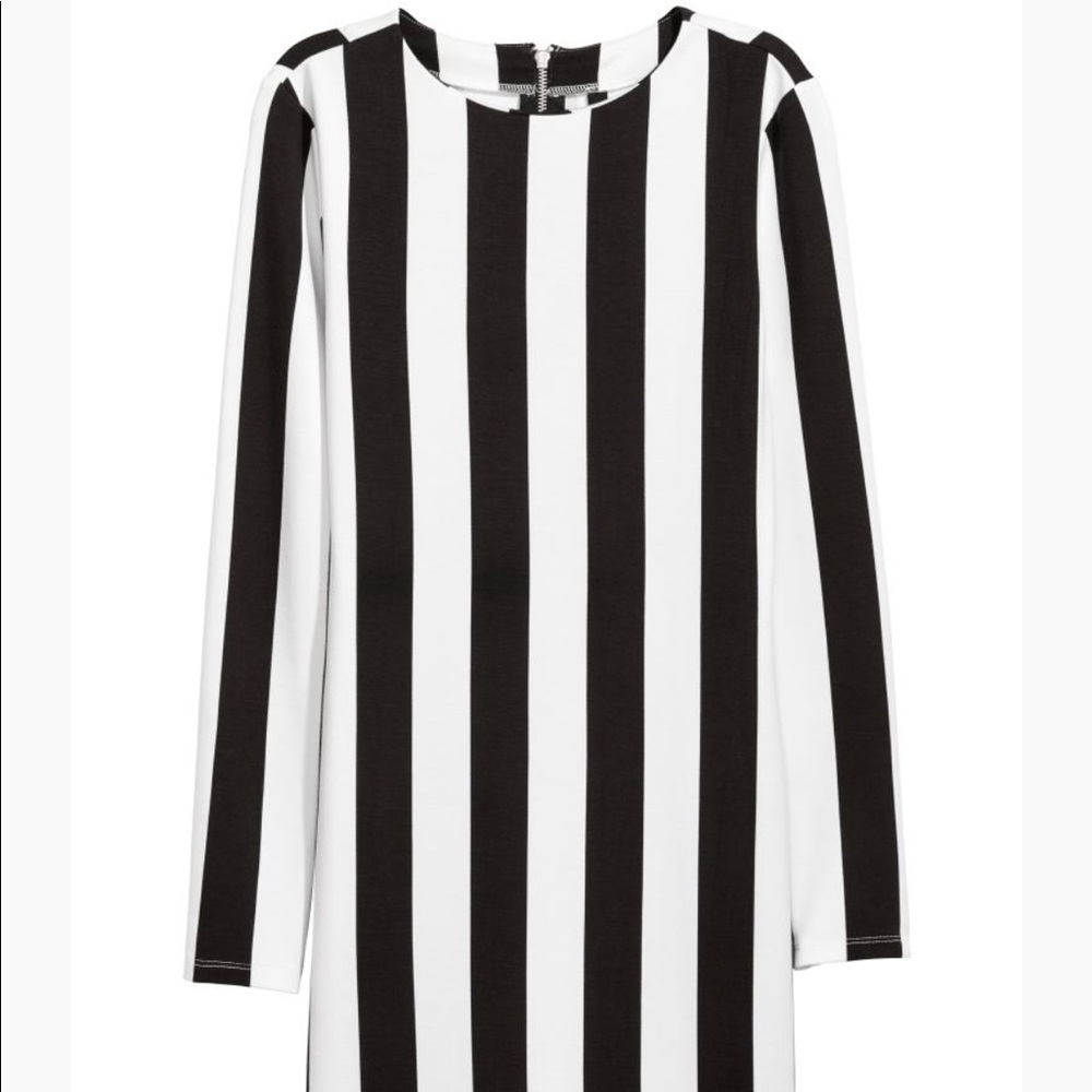 H&M Black & White Striped Dress Size 2